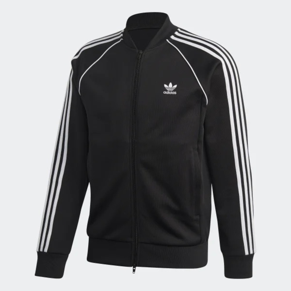 NWT Adidas Originals Men’s Black Superstar SST Jacket-Medium-CW1256